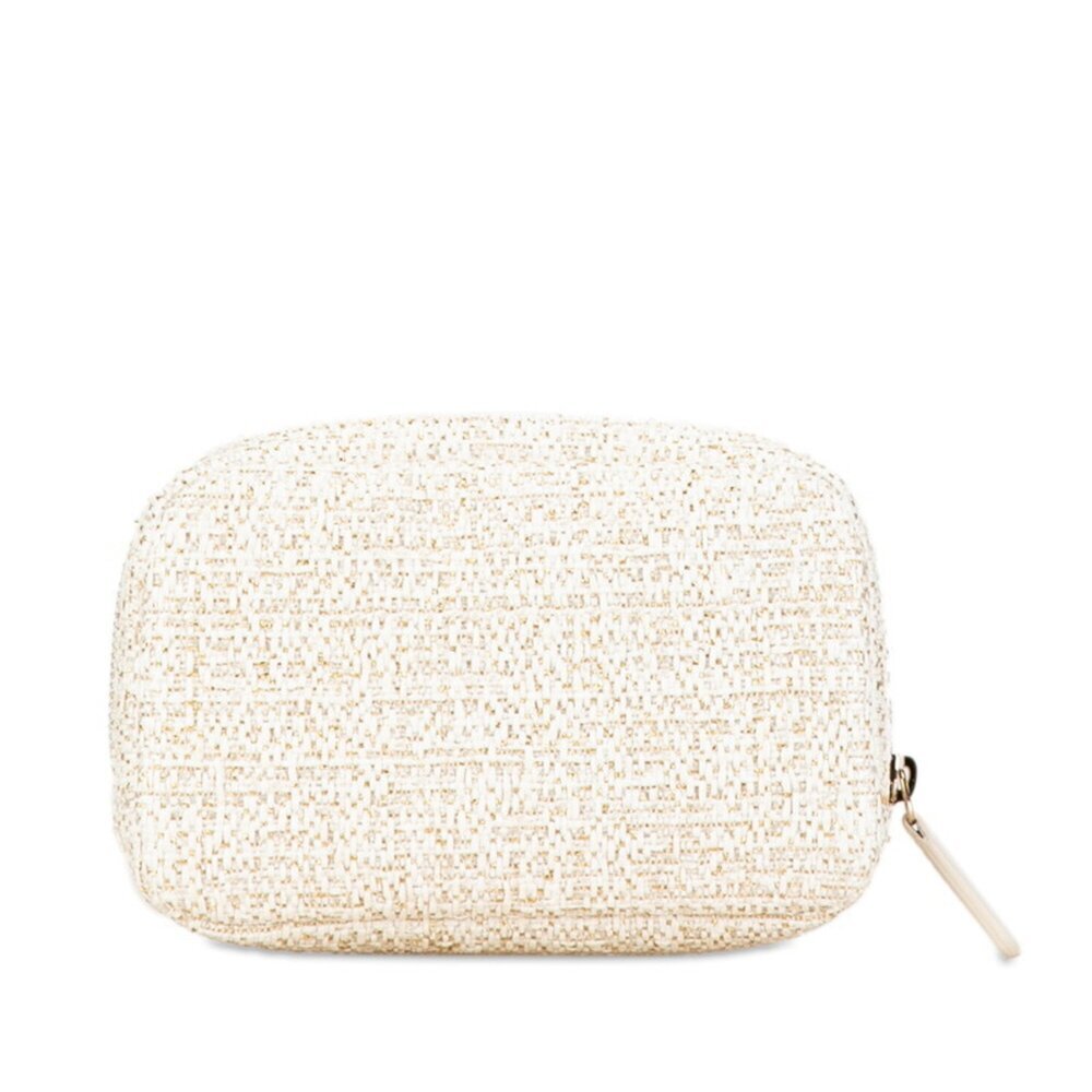 CHANEL White Deauville Pouch - Picture 3 of 10